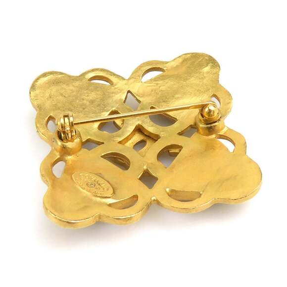 CHANEL Black Logo Brooch